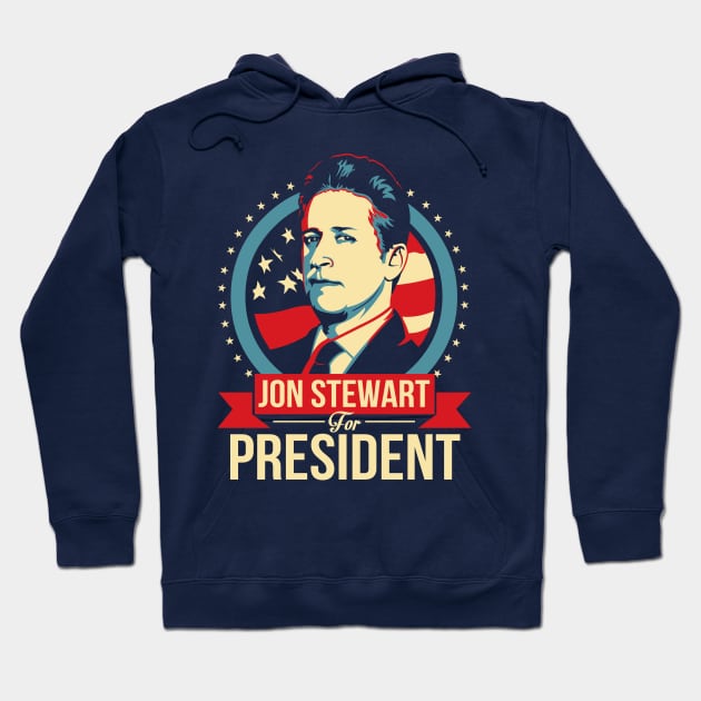 Jon Stewart for President Hoodie by TomTrager